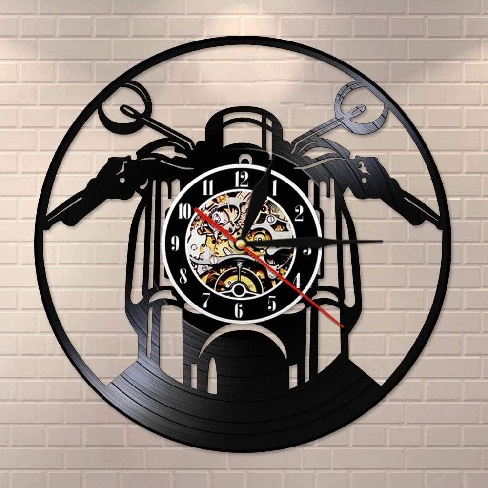 JSYHXYK Vinyl Wall Clock Motorcycle Vinyl Record Wall Clock