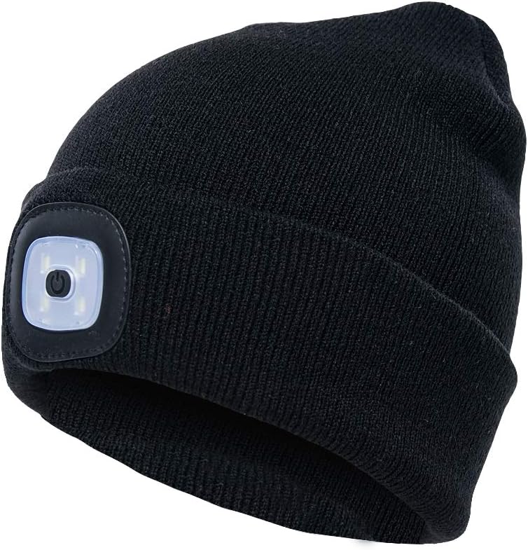 ATNKE Unisex LED Beanie Hat with Light,USB Rechargeable Running Hat