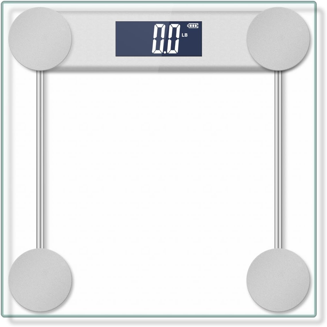 400lb / 180kg Digital Body Weight Bathroom Scale with Step-On Technology and Tempered Right Angle