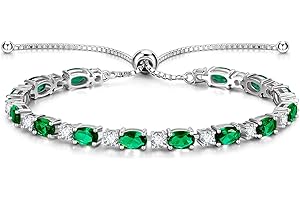 FANCIME Birthstone Tennis Bracelets Sterling Silver Bolo Tennis Bracelets Charm Fine Jewelry Birthday Gifts for Women Mom Wife Her