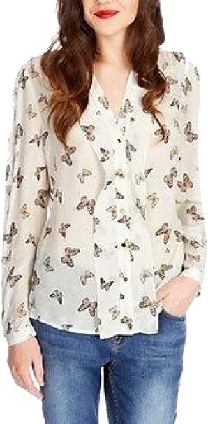Womens Long Sleeve Butterflies Printing Shirt Soft Blouse at Amazon Womenâs Clothing store