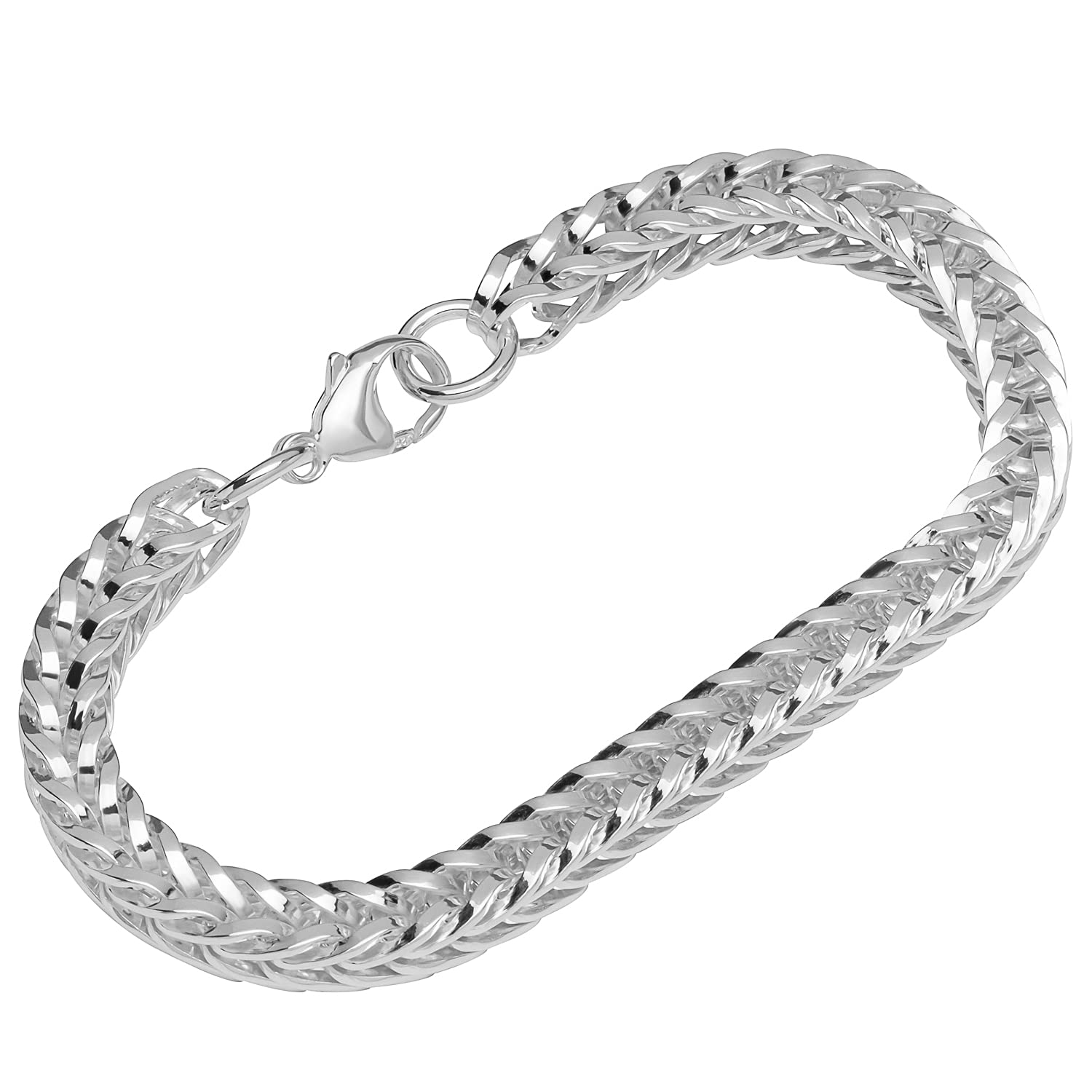 NKlaus bracelet 925 sterling silver 22 fox tail chain square bracelet chain fine 12081
