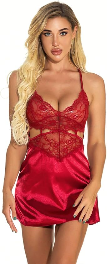 red satin nightdress