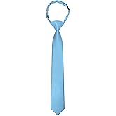 RBOCOTT Solid Color Satin Ties for Boys and Kids Pre-tied Adjustable Necktie for Age 8-12 Wedding and School Graduation