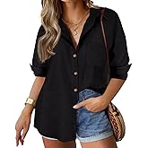TIYOMI Plus Size Button Down Shirts for Women Long Sleeve Tops Collared Shirt Summer Spring Blouses XL-5XL