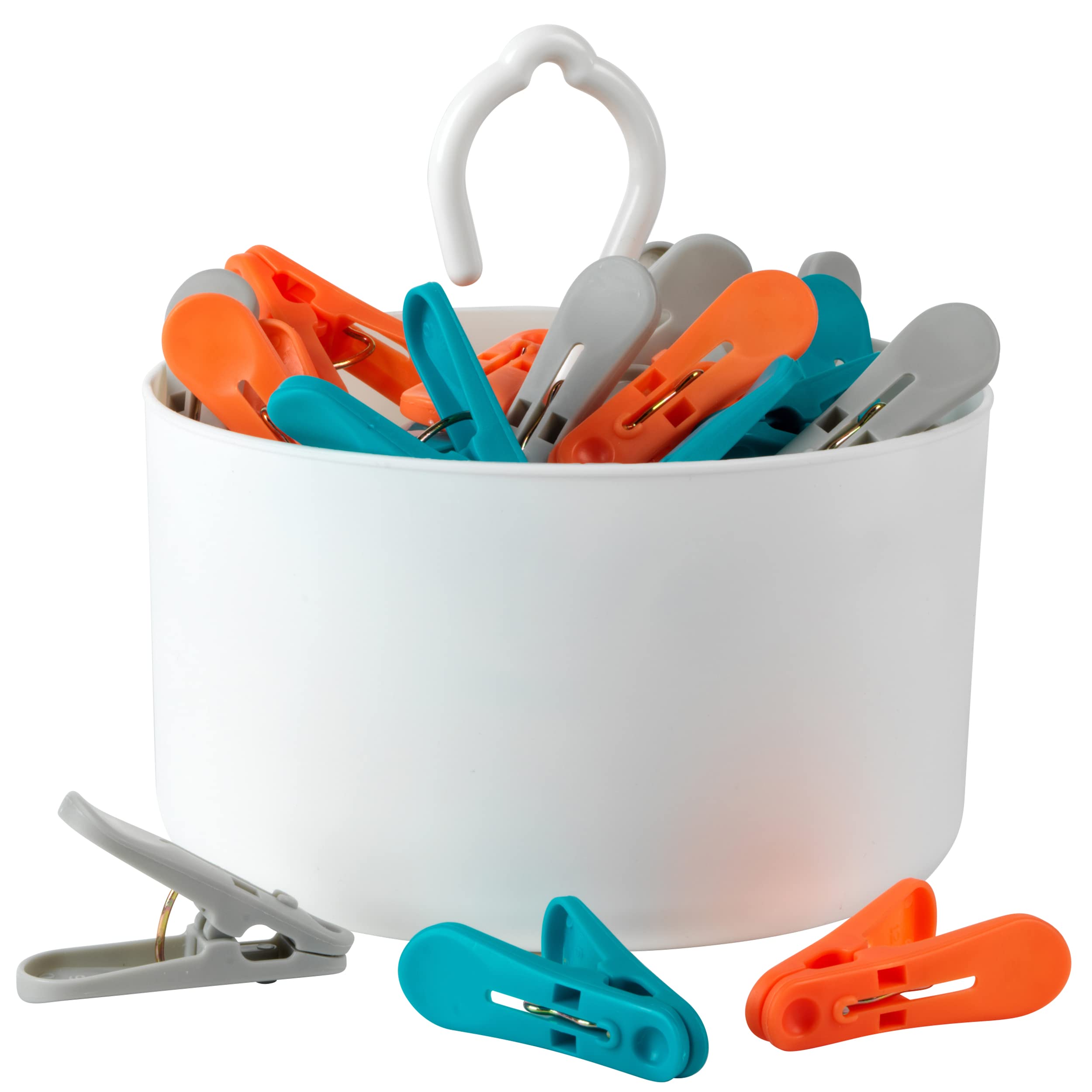 Beldray® LA081759EU7 24 Ultra Grip Clothes Pegs and Basket, Assorted Colours