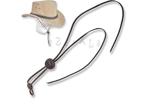 Oztrala Chin-Strap Buffalo Leather Stampede String Cowboy Hat Men HAC2 Chinstrap
