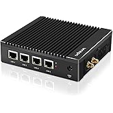 VNOPN Micro Firewall Appliance in-tel N3700 Quad Core, Fanless Mini PC 4 in-tel 2.5GbE i225 LAN Ports 8GB RAM DDR3 128GB mSAT