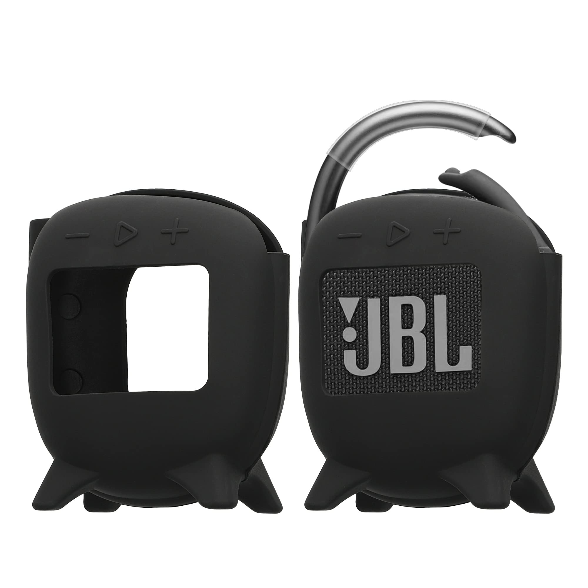 kwmobile Silicone Case Compatible with JBL Clip 4 - Case Protective Mini Speaker Cover - Black