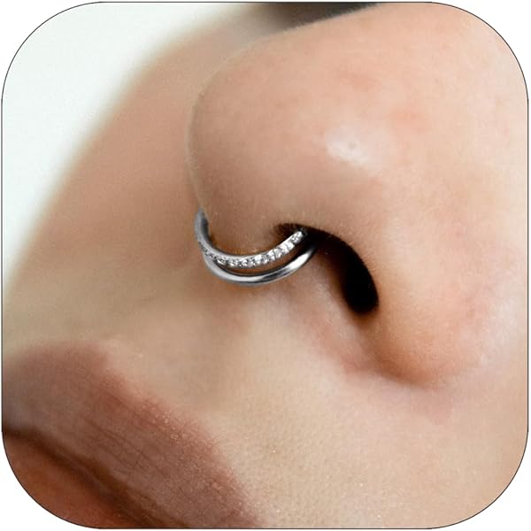 Smiley Piercing Jewelry Oufksiyy 16G Septum Rings Surgical Steel