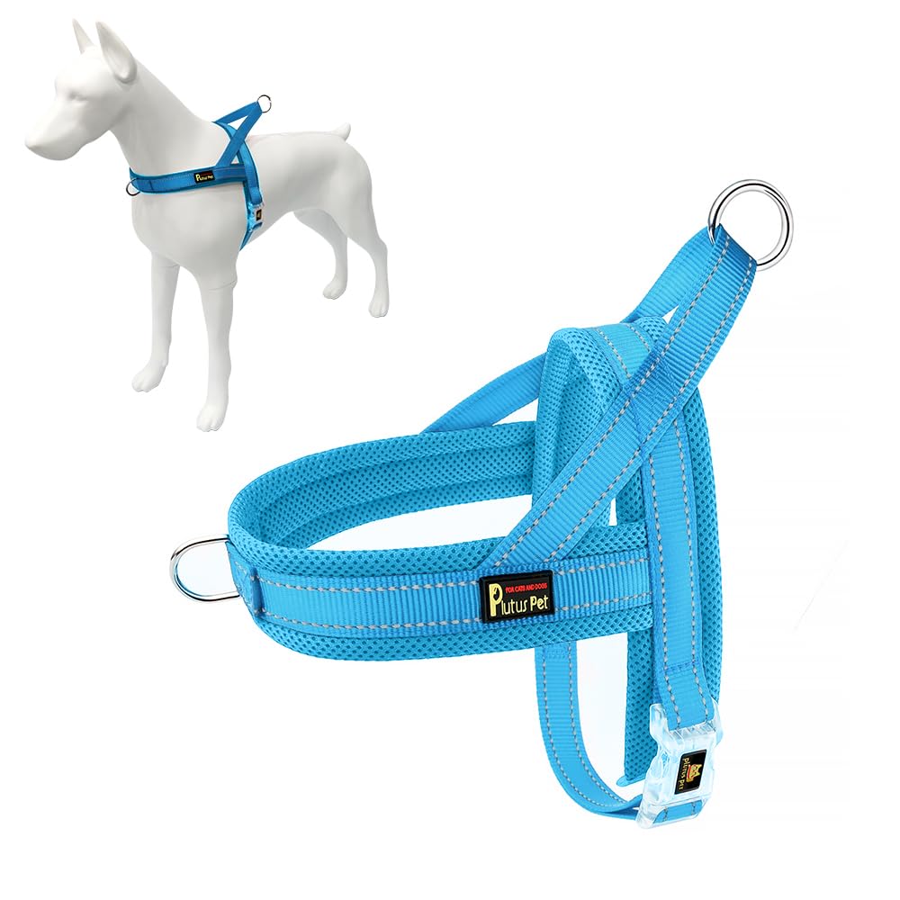 Photo 1 of **NEEDS TO BE CLEANED** Plutus Pet No Pull Dog Harness with Breathable Mesh Padded, Adjustable Reflective Escape Proof Dog Harness, Quick Fit Dog Vest Harness for Small Medium Large Dogs(S, Cyan)