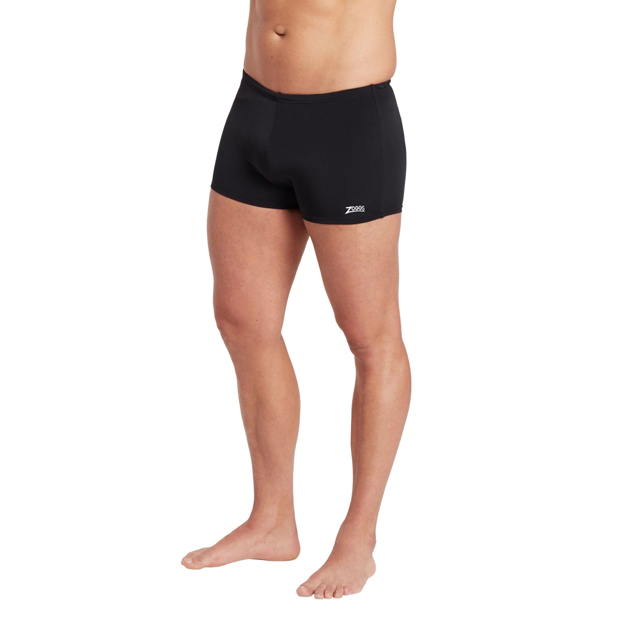 Zoggs Men's Cottesloe Hip Racer Swimming Trunks, Chlorine Resistant Fabric - Black, UK Size 30/75 cm