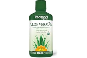 Country Life Realfood Organics Liquid Aloe Vera Plus - Supports Digestive Health & Immune System - with Slippery Elm, Ginger, Turmeric, Peppermint - Organic ACTIValoe, Qmatrix Process - 32 oz
