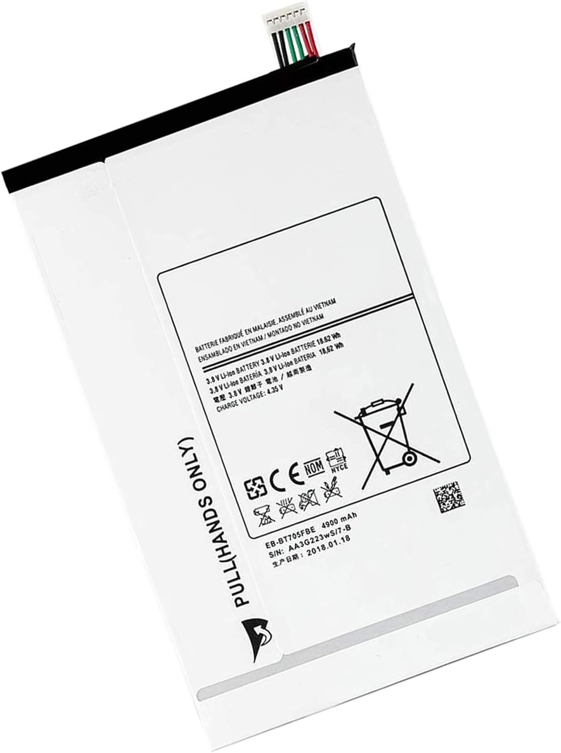 ASKC EB-BT705FBE Tablet Battery for Galaxy Tab S 8.4 SM-T700 SM-T700N SM-T705 SM-T705C SM-T705Y SM-T707A Series EB-BT705FBC EB-BT705FBU 3.8V 18.62Wh 4900mAh With Tools - Image 3