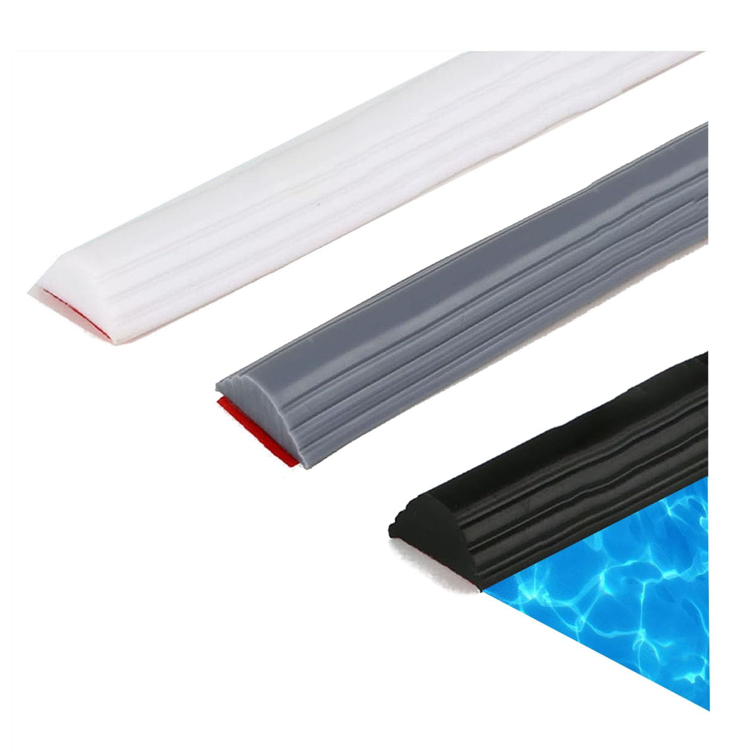 100CM Wet Room Floor Barrier,Bath Dam Seal Trim,Shower Splash Guard Strip,Dam Bathwater Barrier,Shower Floor Water Barrier,Sealant Strip,Door Seal Strip,Bath Edging Sealing Trim(Grey1m)