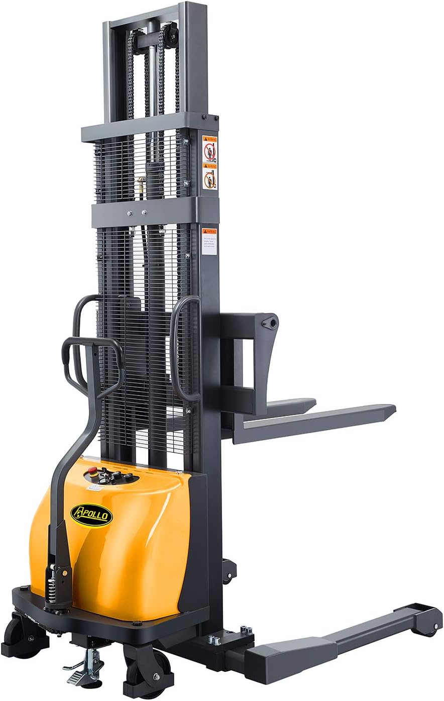 ApolloLift Semi-Electric Straddle Stacker 3300lbs Capacity 118" Lifting Height