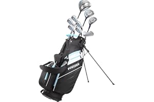 Precise AMG Right-Handed Complete Golf Clubs Set for Petite & Regular Height Women: 460cc Driver, 21° Hybrid, 3 Wood, 6-PW Stainless Irons, Putter, Stand Bag, 3 H/C's | Choose Your Color & Size
