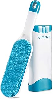 Omasi Fusselbürste Tierhaare, Haustier Bürsten, Haustier Pelz und Fussel entfernen, Fusselentferner mit selbstreinigender doppelseitiger Basisbürste, perfekt fur Mobel,Teppich