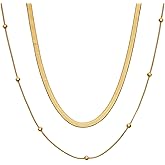 UMAOKANG Gold Plated Stainless Steel Layered Choker Necklace Jewelry Gift for Women