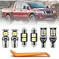 15pcs White LED Interior Lights Bulb Kit for Nissan Titan 2004 2005 2006 2007 2008 2009 2010 2011 2012 2013 2014 2015 Super Bright 6000K Interior LED Map Dome Cargo Light Bulbs Kit