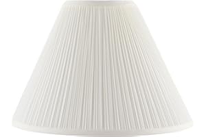 Aspen Creative 33191, Transitional Hardback Empire Shaped Mushroom Pleated Pleated White Spider Shade, 6" Top x 16" Bottom x 12" Slant