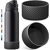 Allwith 2PCS Diamond Silicone Boot for Owala Water Bottle, Anti-Slip Protective Sleeve for Owala Twist,FreeSip and Flip Stainless Steel Water Bottle, BPA-Free, Dishwasher Safe, Accessories