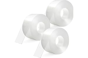 BHUCUTU 3 Rolls 1.5 Inch Caulk Tape Toilet Caulking Strip Self Adhesive Caulk Strip Bathroom Caulk Tape Sealing Strip Bathtub Tape Peel and Stick Caulk Strip, 10.5 Feet Each Roll (Clear)