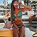 Aisa Women Triangle Bikini Set Sequin Sexy 2 Piece String Golden Ring Glitter Beachwear Green Size X-Small