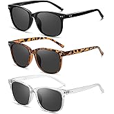 Wzerry 3 Pack Polarized Sunglasses for Women - Trendy Glasses Big Frame Style Lightweight with UV400 Protection Lens