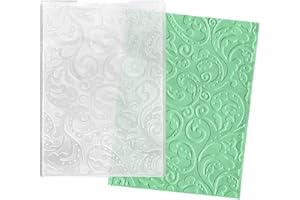 ALIBBON Lace Leaves Background Plastic Embossing Folders for Card Making, Vine Background Embossing Folders for DIY Scrapbooking, Leaves Frame Template Folders for Paper Craft Photo Album Decorations