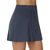 THE GYM PEOPLE Women's Drawstring High Waist Golf Skorts Athletic Tennis Skirts Built-in Shorts with Pockets