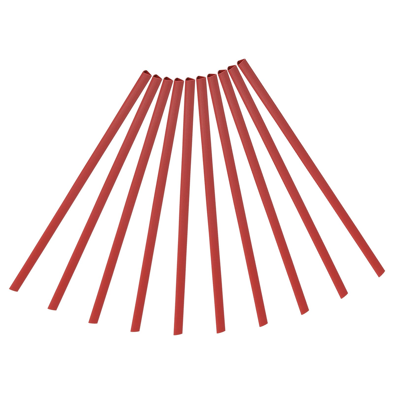 PATIKIL 10mm Binding Bars, 10 Pcs Plastic Binding Bars Slide Grip 70 Sheets Capacity A4 Binding Bars for Report Cover Office Study, Red