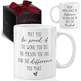 Inspirational Gift for Coworkers - May You Be Proud of The Work You Do, Never Forget the Difference You Make Coffee Mug 11oz, Retirement Goodbye Farewell Gifts, Office Affirmation & Appreciation Gifts