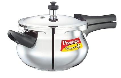 Prestige Deluxe Plus Mini Induction Base Stainless Steel Pressure Handi, 3.3 Litres