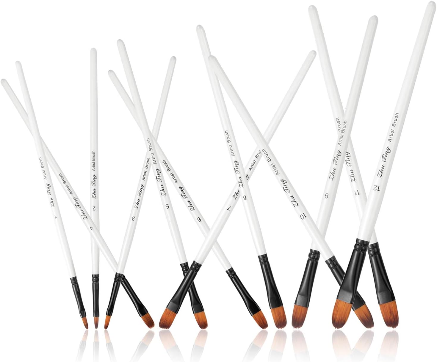 STARVAST Paint Brushes, 12pcs Artist Paint Brush Set Filbert Paint Brushes for Acrylic Oil Watercolor Painting-White - Image 4