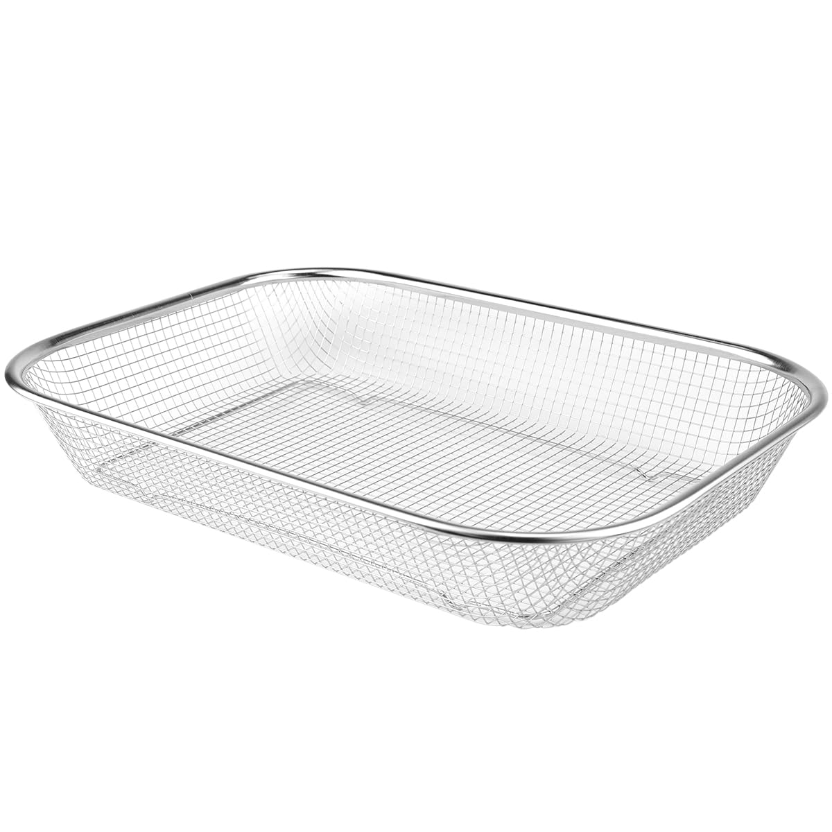 DOERDO Stainless Steel Utensil Holder Vegetable Fruit Colander Fruit Strainer Basket for Kitchen Picnics, 14.8x10.9Inch