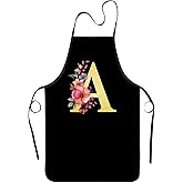 Zukmvuh Monogrammed Aprons - A-Z Initial, Letter Aprons for Cooking and Baking