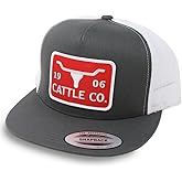 WHISKEY BENT HAT CO. Chisholm - 5-Panel 1983/1906 Cattle Co Logo Longhorn Patch Snapback Hat