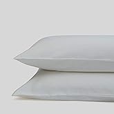 Fabdreams 100% Organic Cotton King Size Pillow Case Set | California King Size Pillow Case Set | Percale Weave | 300 Thread Count | GOTS Certified | Cool Crisp Breathable | 20" x 40" | Ivory