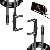 2-in-1 Invisible Holder Charger Cable – 240W Fast Charging Cord with Built-in Phone Stand, Type C and Folding Phone Holder, 5