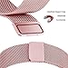 Deyo Milanese Bands Compatible for Fitbit Charge 3/Charge 3 SE Women Men Advanced Fitness Tracker Stainless Steel Metal Replacement Accessories Strap Wristbands Small Large (Rose Pink, Small)