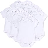 Baby Essentials Unisex Baby Boys and Girls Solid Color 6 Piece Bodysuit Set