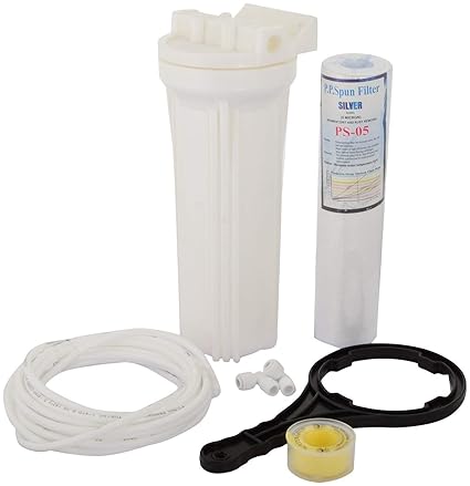 Ampereus PFTRPTW2 FRP & ABS Pre Filter Set With Taflone/Wrench/Pipe for RO Water Purifiers (White)