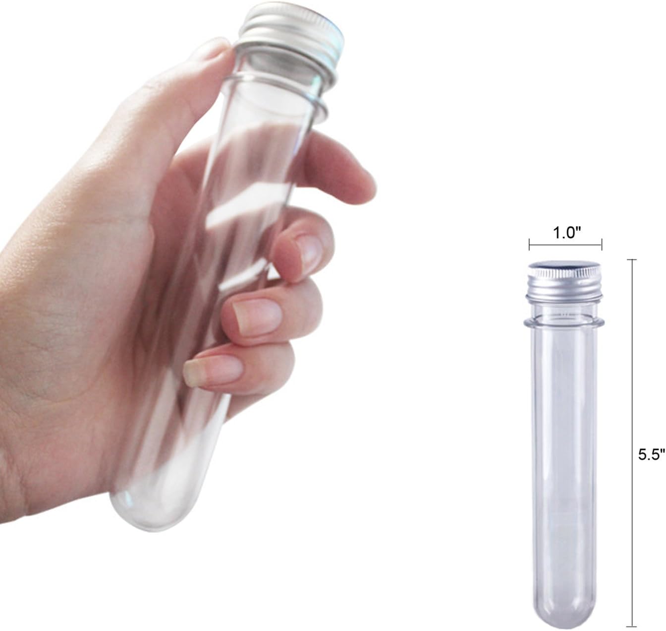Junhope 12 Pcs, 40ML (25 x 140mm) Clear Plastic Test Tube with Screw Caps by JamHooDirect, Transparent - Image 3