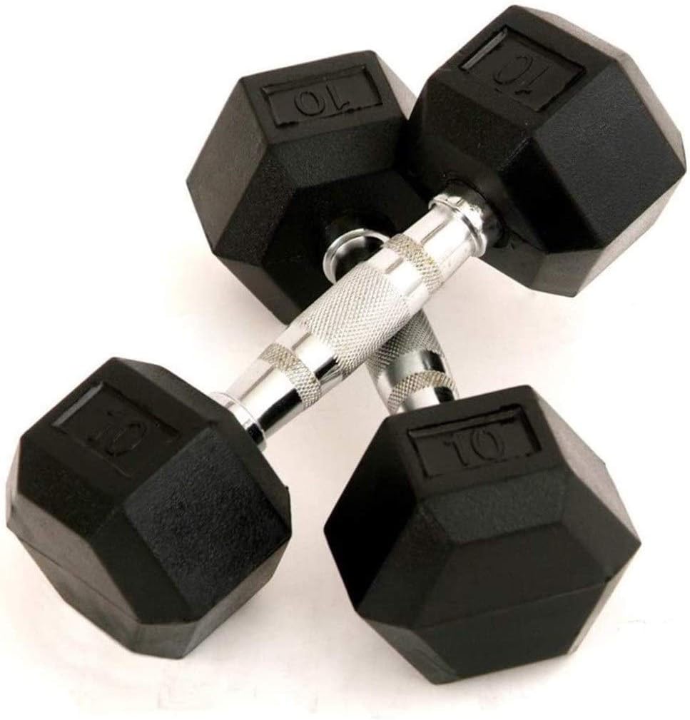 SSN Dumbbell Exercise Fitness Dumbbells 10Kg Hexagonal Fitness Dumbbells Men Rubber-Covered Dumbbell Dumbbell Dumbbells