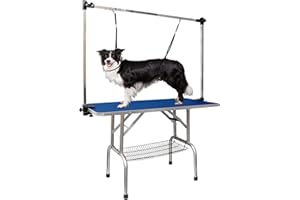 LOVMOR 42 Inch Dog Grooming Table,Adjustable Home Pet Grooming Tables with Arm/Noose/Mesh Tray