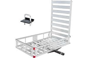 MAXXHAUL 80779 Aluminum Hitch Mount Cargo Carrier with 47" Long Ramp