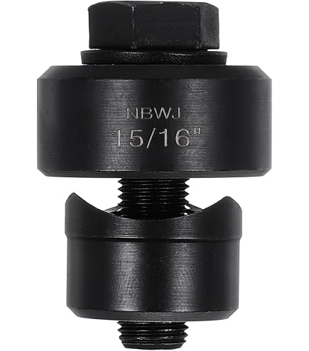 HARFINGTON Sheet Metal Hole Punch 19mm Bearing Steel Manual Knockout Kit With External Hex Shank For Sinks, Stainless Steel & Plates, Black