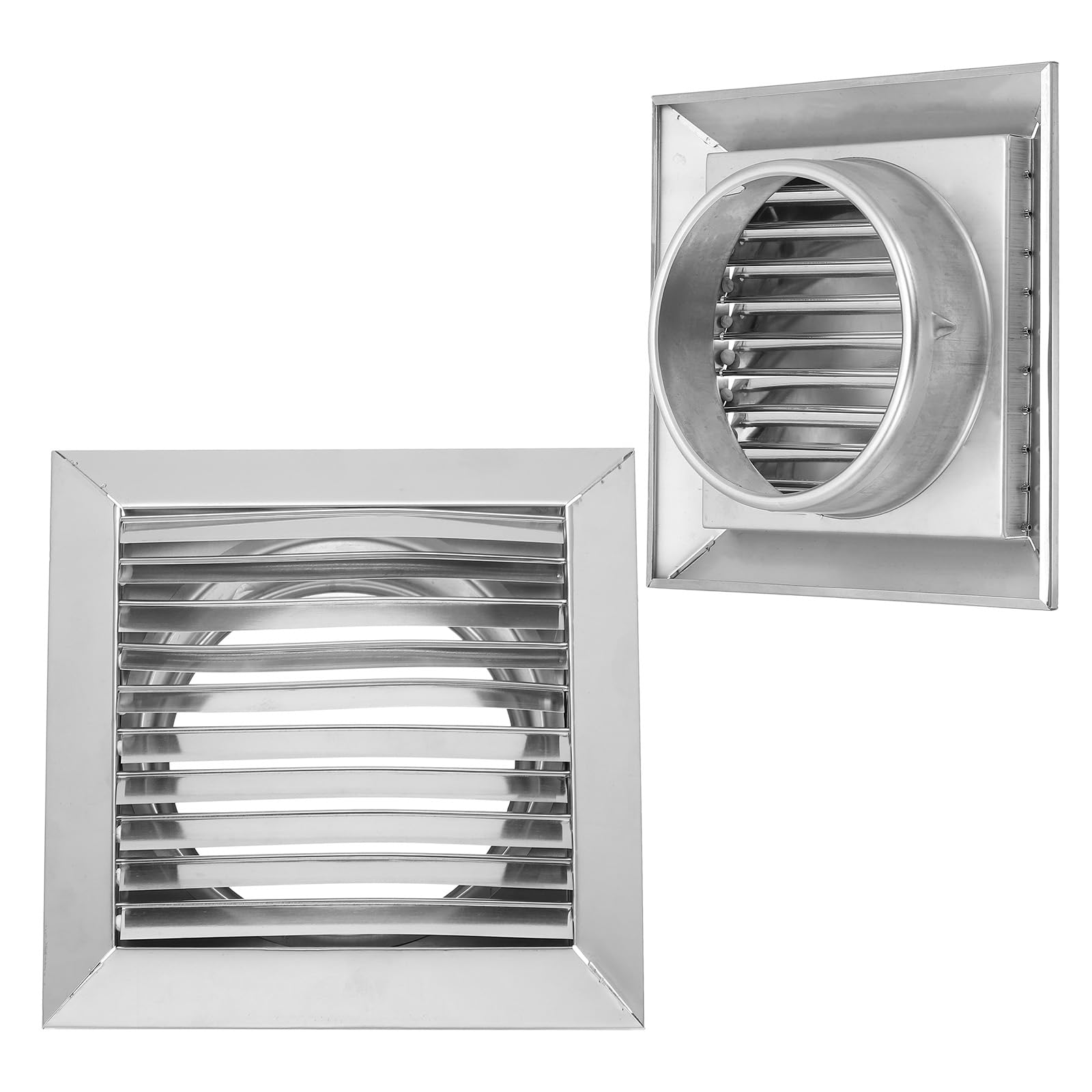 PATIKIL 6 Inch Dryer Vent Cover, Stainless Steel Exterior Wall Outlet Vent Grille, Louvered with Moving Flap, for HVAC Kitchen Bathroom Ventilation
