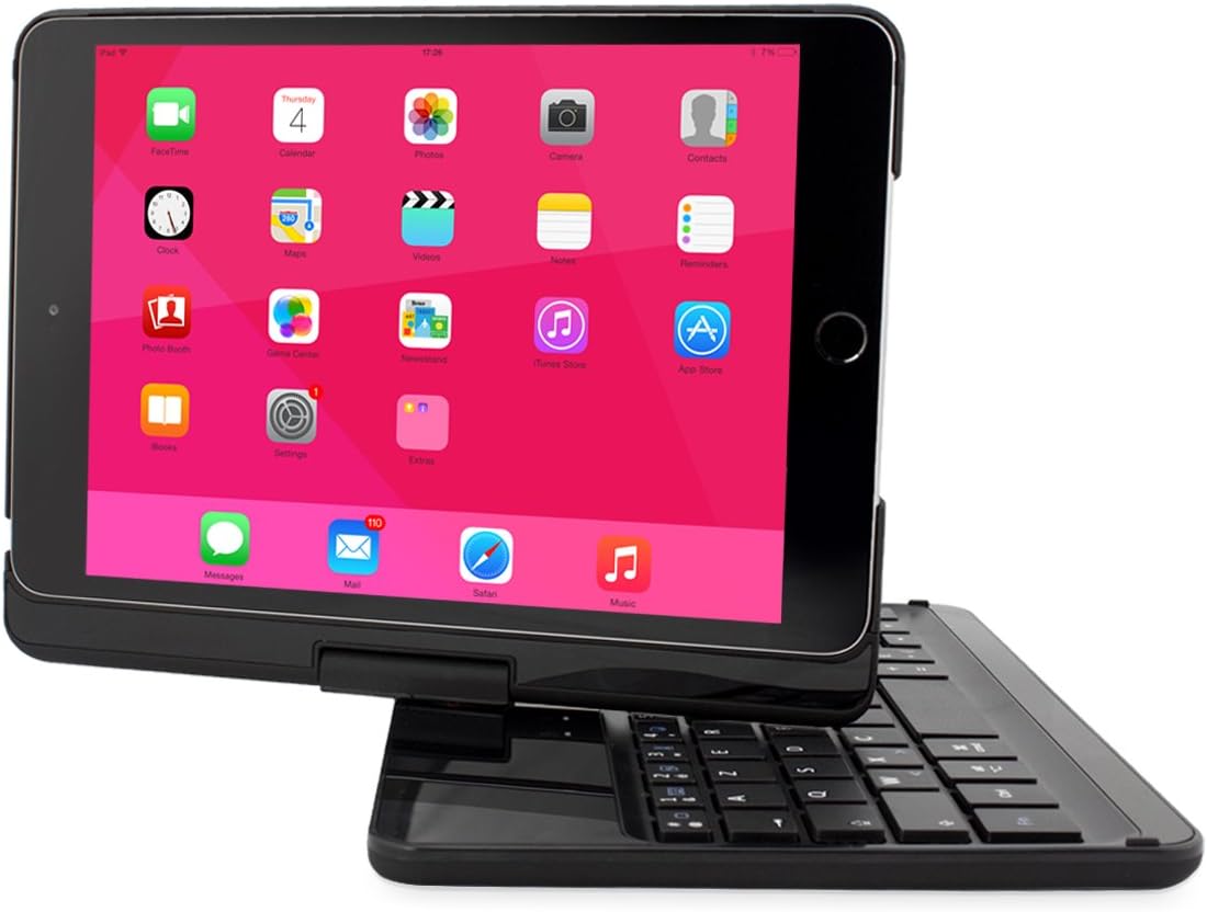 Snugg iPad Mini 1/2 / 3 AZERTY Keyboard Case, [Black] Wireless